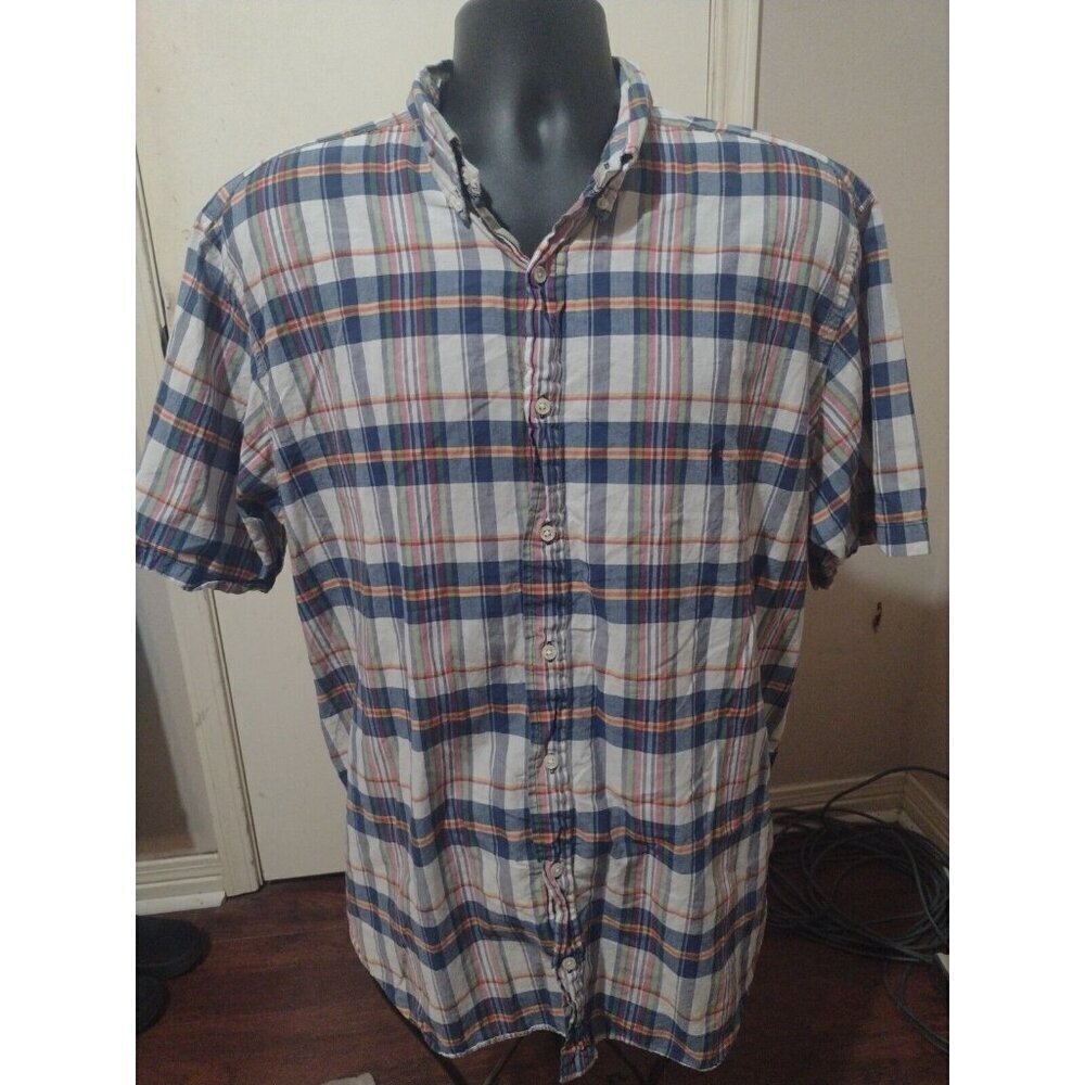 Ralph Lauren Authentic Bleeding Madras Plaid Short Sleeve Shirt Men's 1XB Big